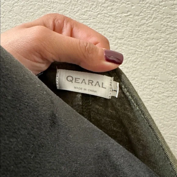 Qearal Elegant Olive Green Midi Dress Size L - Picture 7 of 10